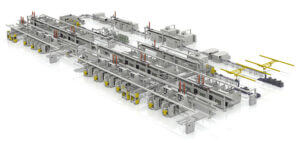 Figure 1: Representation of a modern production line with linked machining centers (photo: MAG IAS GmbH)