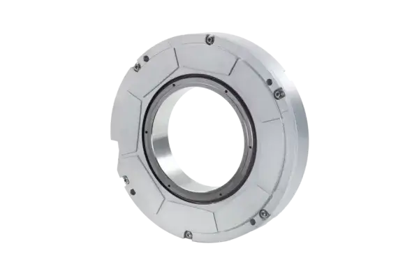 HEIDENHAIN RCN 8001 angle encoder with integrated bearing for high-precision rotary position measurement.