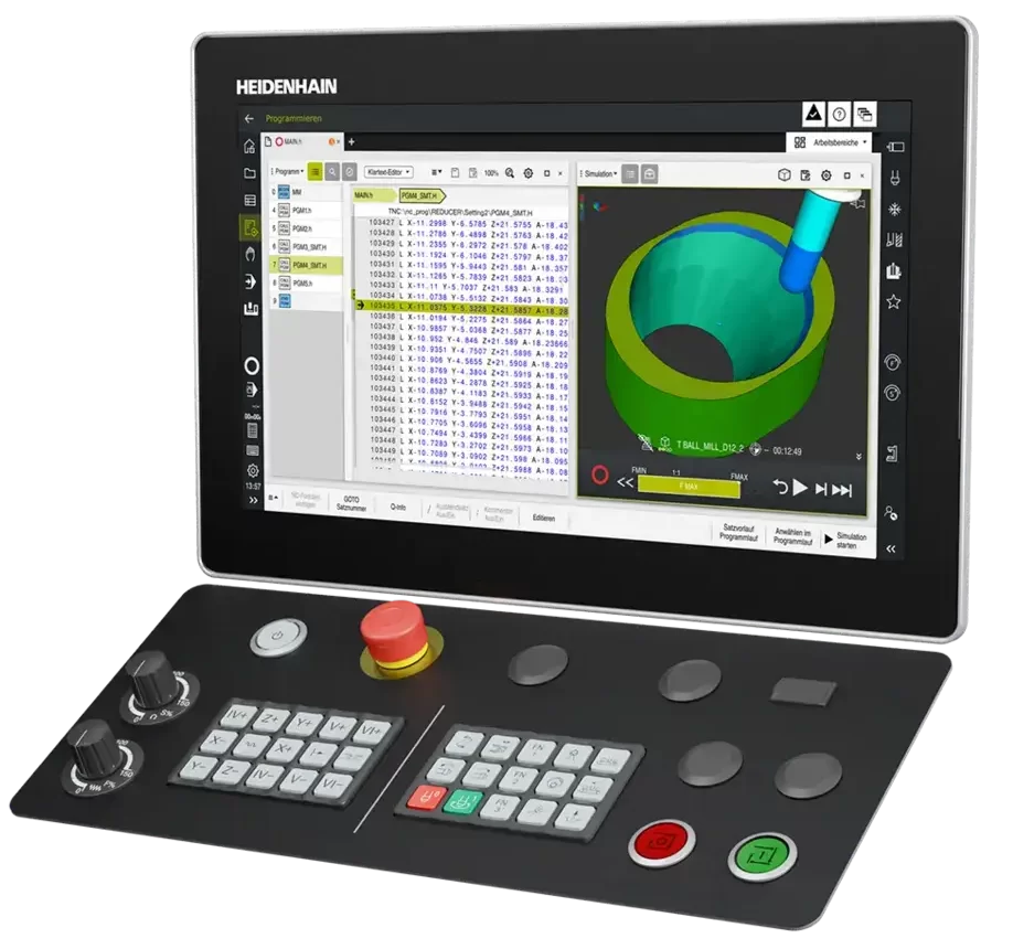 the TNC7 select offers the cutting strategies and software options needed for high-performance 5-axis machining: gantry support, numerous connectivity functions, and KinematicsOpt for refining the kinematic model.